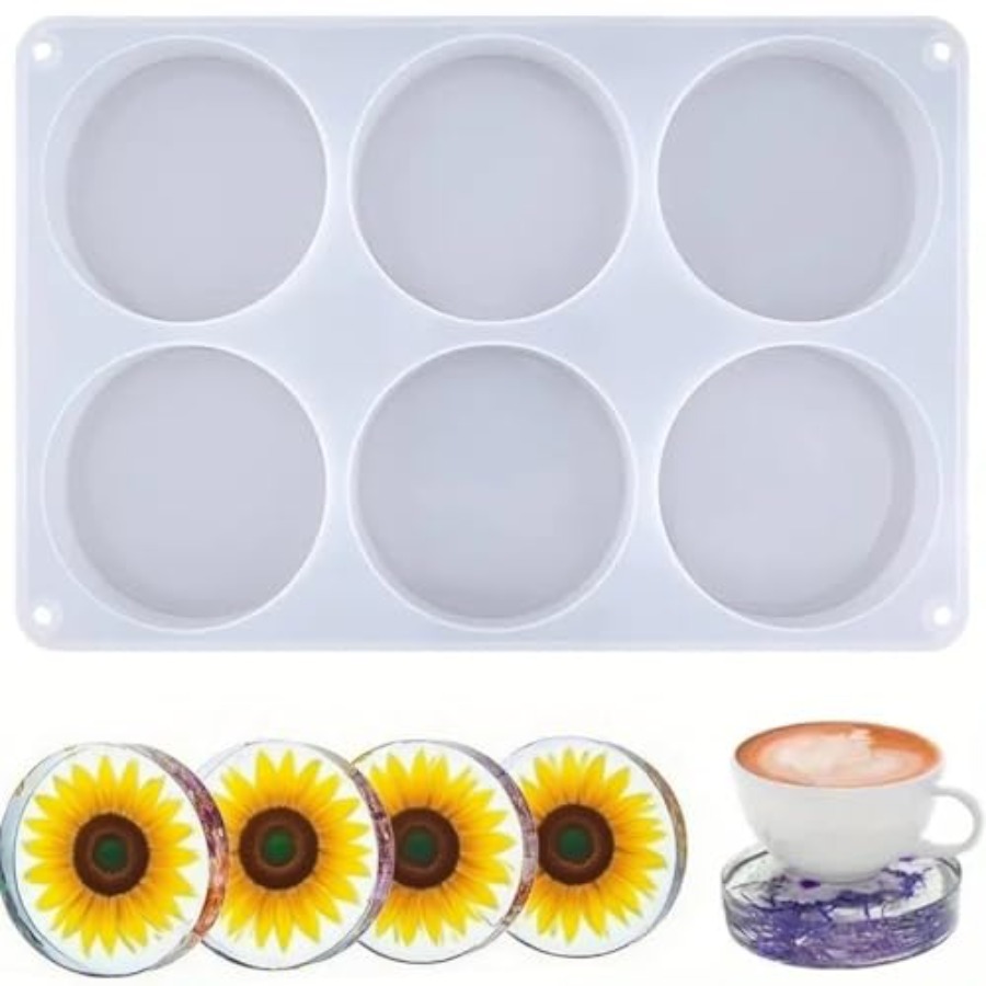 6-Cavity Deep Round Coaster Si - огляд і ціна Flower Preservation Resin
