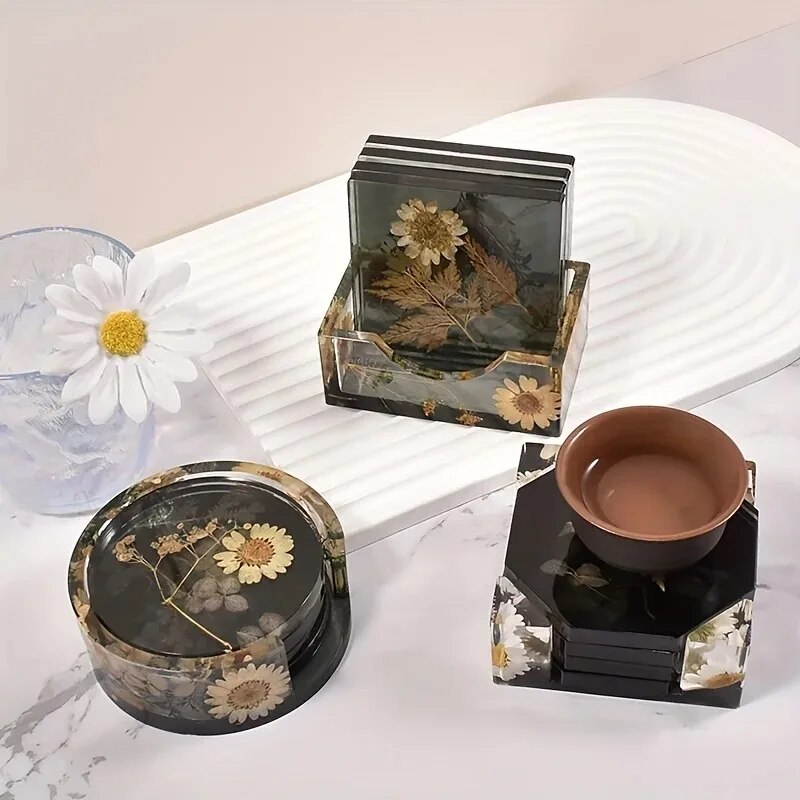 Coaster Resin Molds Set Includ - огляд і ціна Gold Foil Flakes