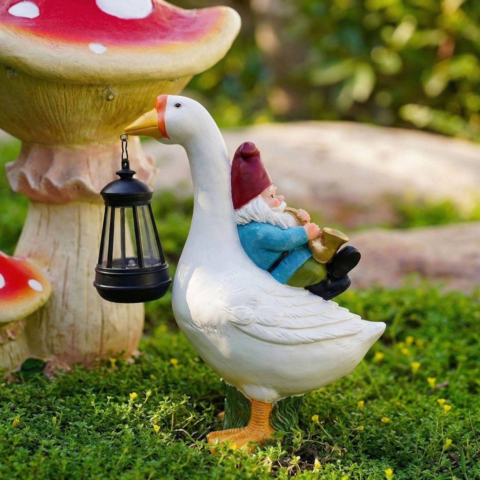 Gnome Riding Goose Statue Weat - огляд і ціна Crafting Resin